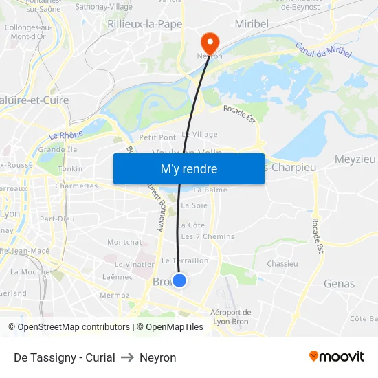 De Tassigny - Curial to Neyron map