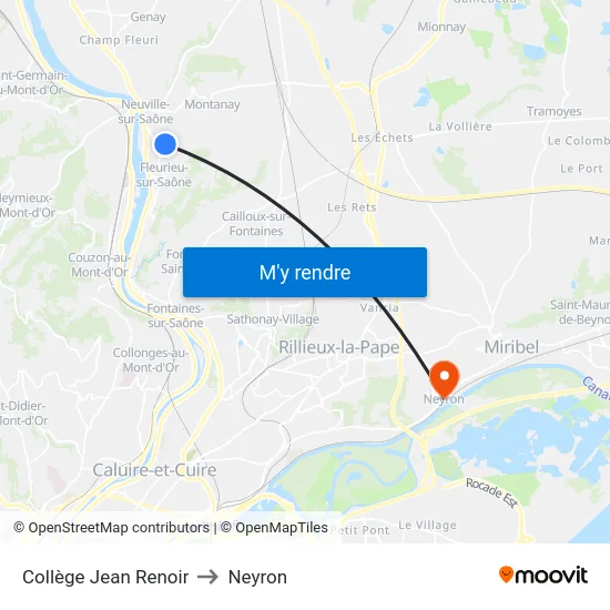 Collège Jean Renoir to Neyron map