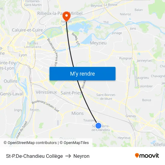 St-P.De-Chandieu Collège to Neyron map