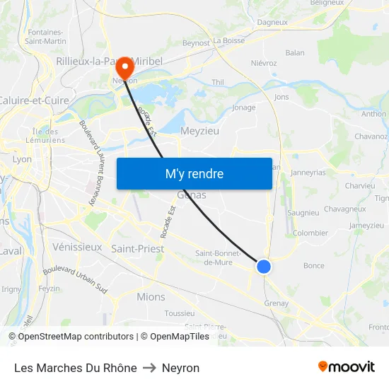 Les Marches Du Rhône to Neyron map