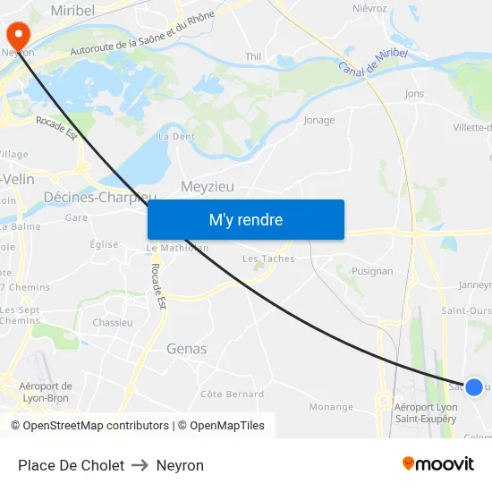 Place De Cholet to Neyron map