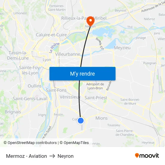 Mermoz - Aviation to Neyron map