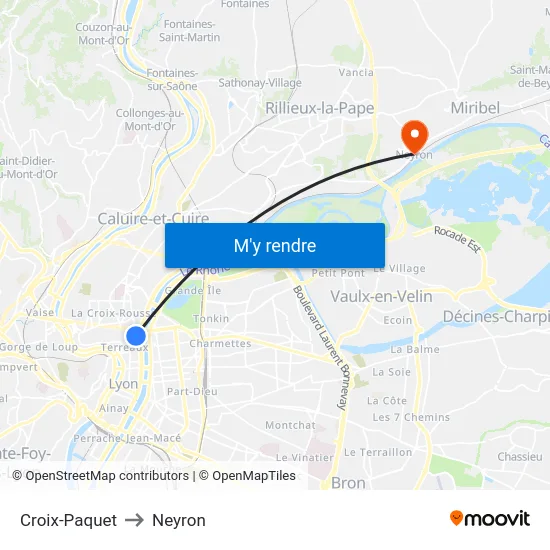 Croix-Paquet to Neyron map