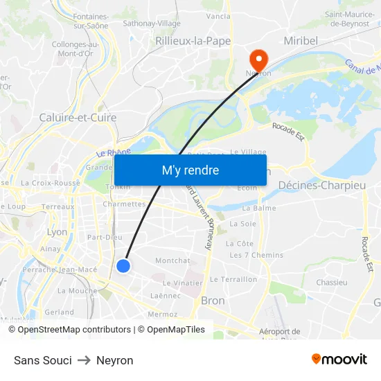 Sans Souci to Neyron map
