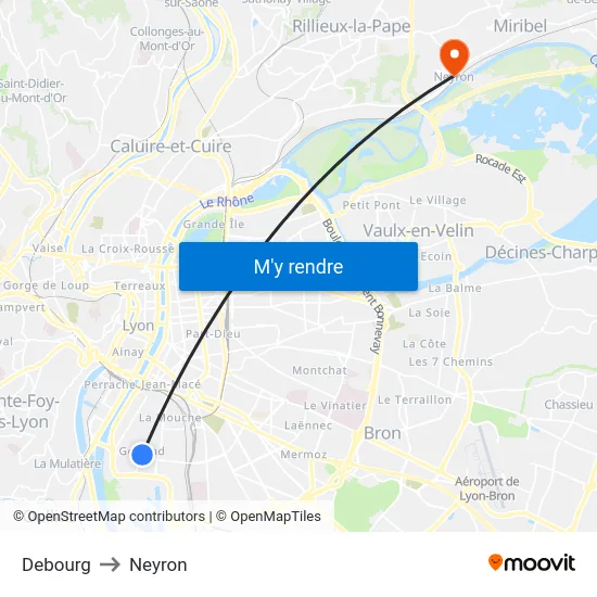 Debourg to Neyron map