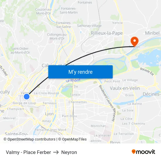 Valmy - Place Ferber to Neyron map