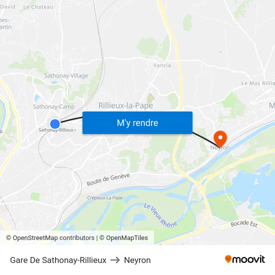Gare De Sathonay-Rillieux to Neyron map