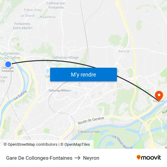 Gare De Collonges-Fontaines to Neyron map