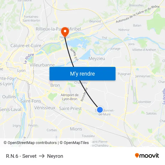 R.N.6 - Servet to Neyron map