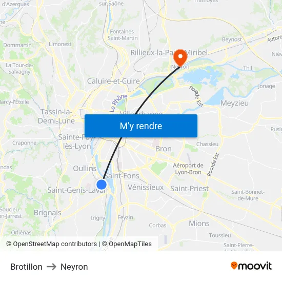 Brotillon to Neyron map