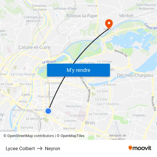 Lycee Colbert to Neyron map