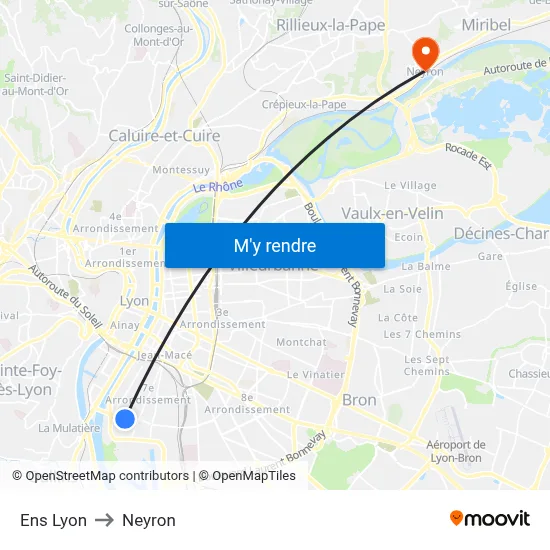 Ens Lyon to Neyron map