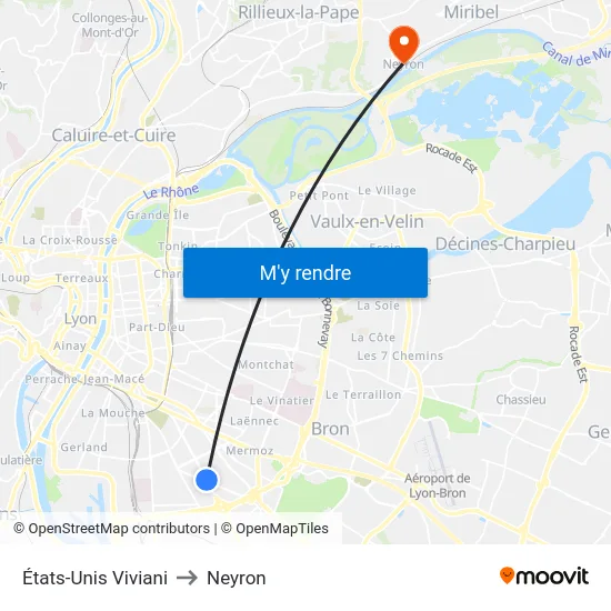 États-Unis Viviani to Neyron map