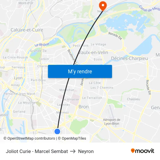 Joliot Curie - Marcel Sembat to Neyron map
