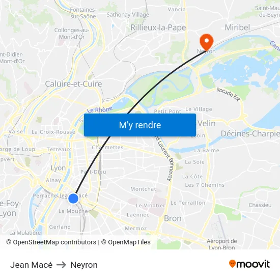 Jean Macé to Neyron map