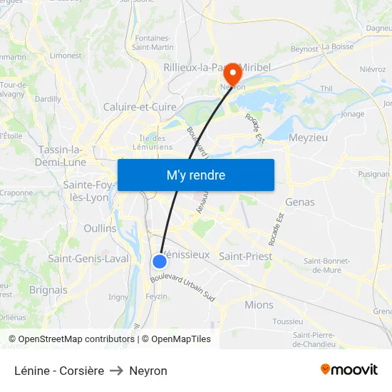 Lénine - Corsière to Neyron map