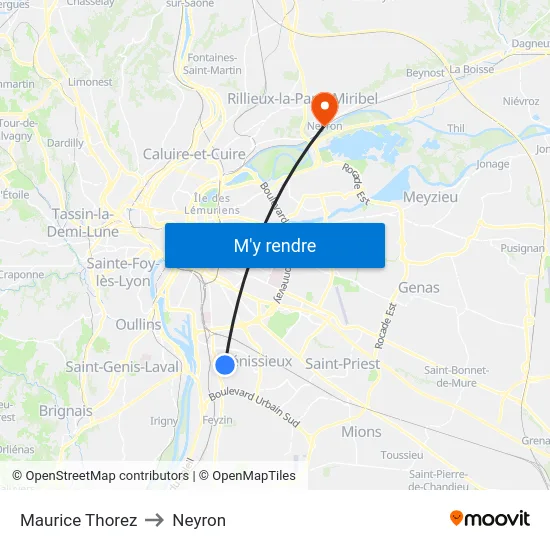 Maurice Thorez to Neyron map