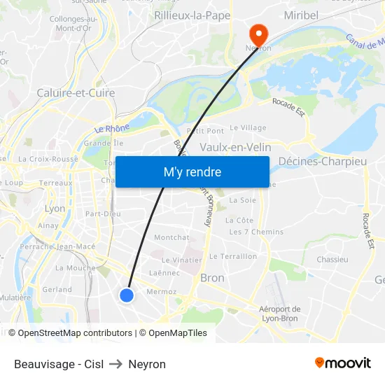 Beauvisage - Cisl to Neyron map