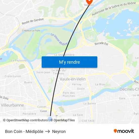 Bon Coin - Médipôle to Neyron map