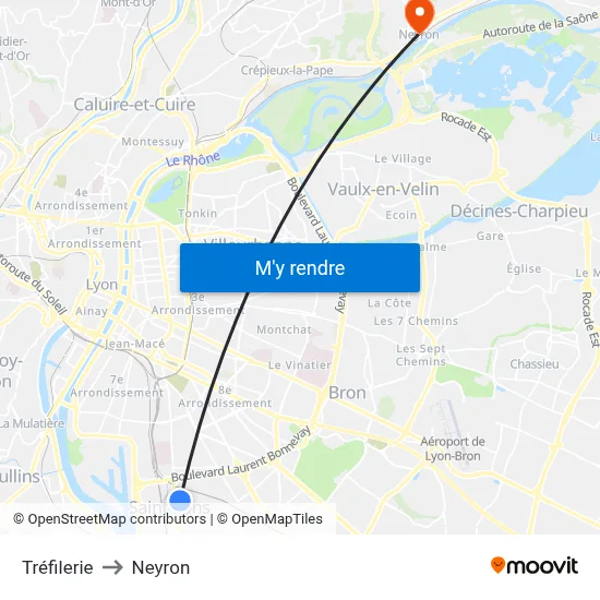 Tréfilerie to Neyron map