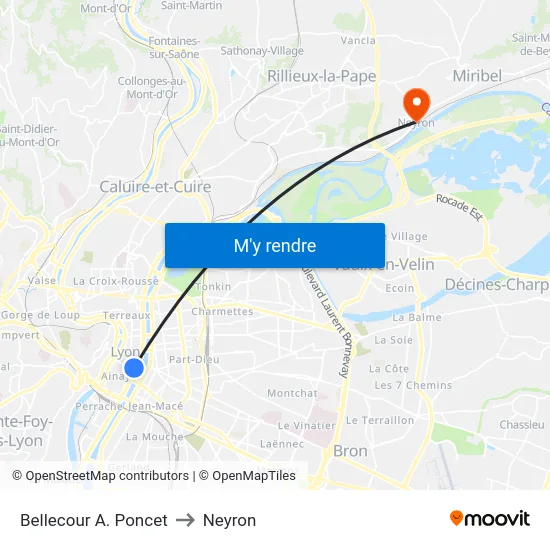 Bellecour A. Poncet to Neyron map