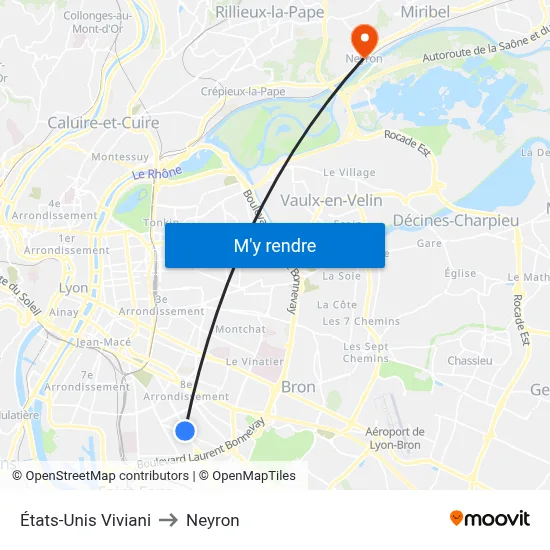 États-Unis Viviani to Neyron map