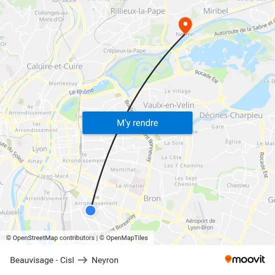 Beauvisage - Cisl to Neyron map