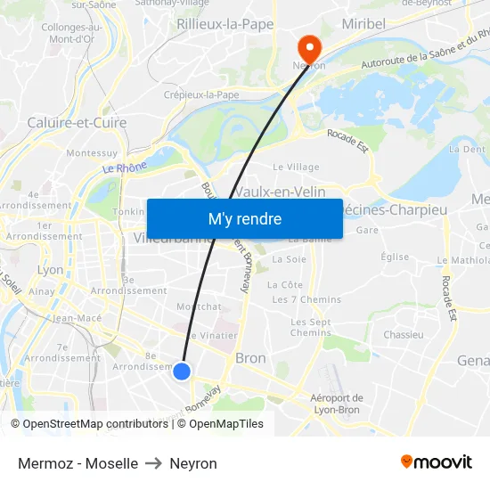 Mermoz - Moselle to Neyron map