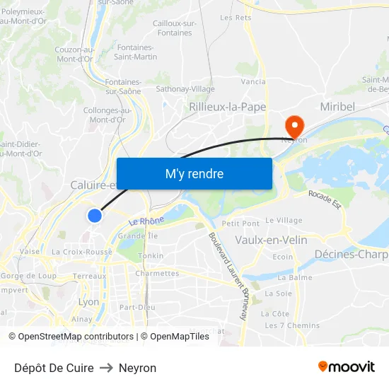 Dépôt De Cuire to Neyron map