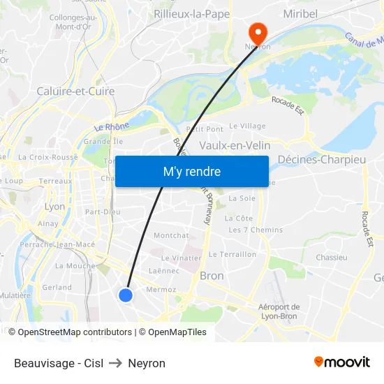 Beauvisage - Cisl to Neyron map
