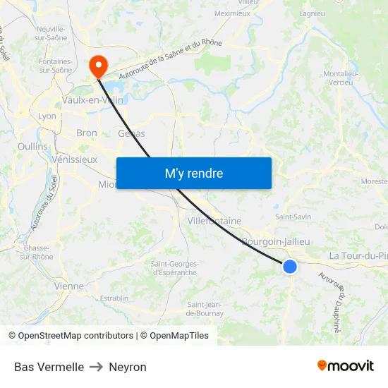 Bas Vermelle to Neyron map