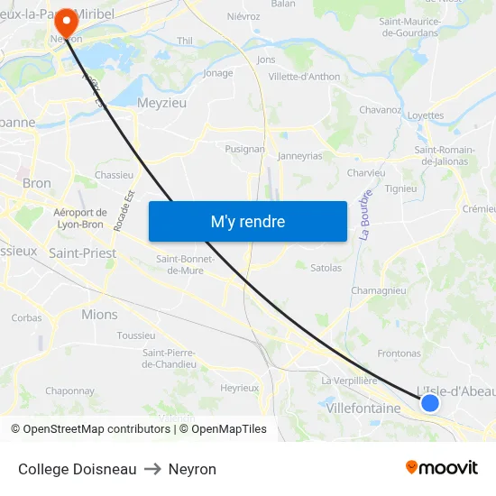 College Doisneau to Neyron map
