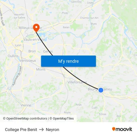 College Pre Benit to Neyron map