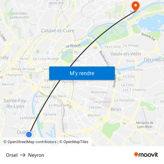 Orsel to Neyron map