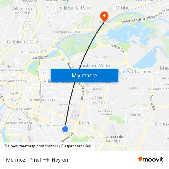 Mermoz - Pinel to Neyron map
