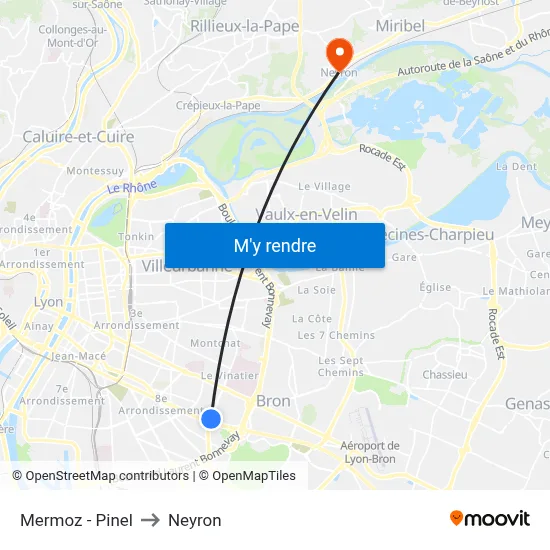 Mermoz - Pinel to Neyron map