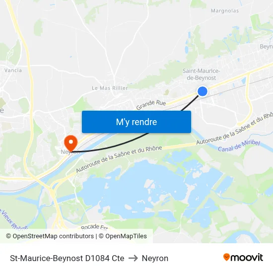 St-Maurice-Beynost D1084 Cte to Neyron map
