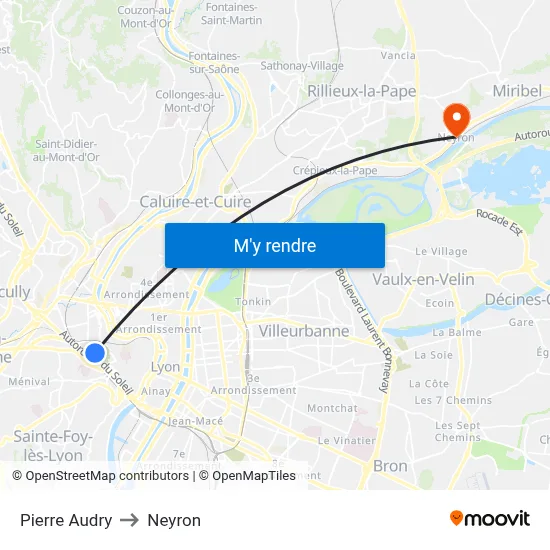Pierre Audry to Neyron map