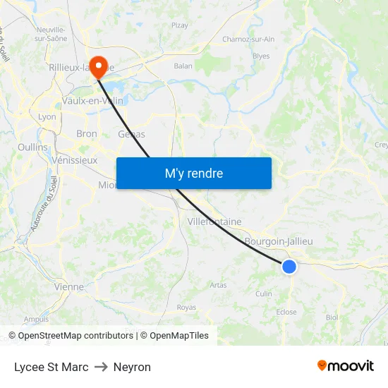 Lycee St Marc to Neyron map