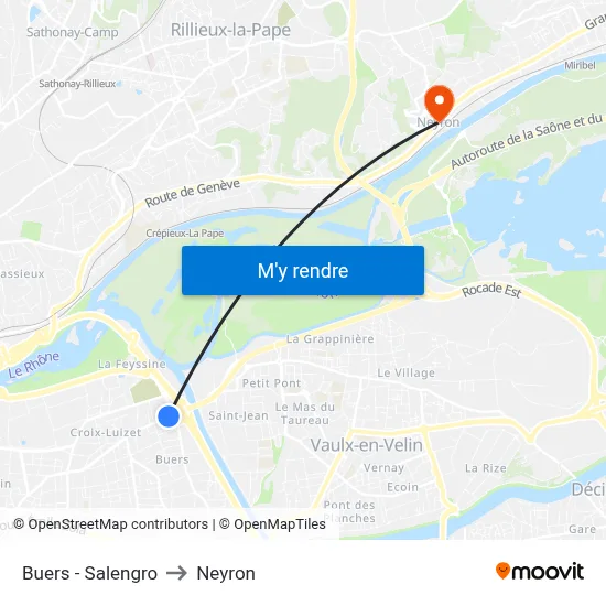 Buers - Salengro to Neyron map