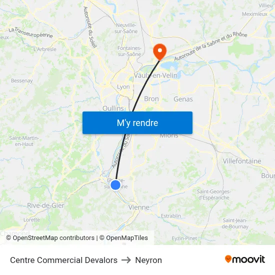 Centre Commercial Devalors to Neyron map