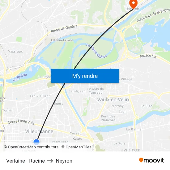 Verlaine - Racine to Neyron map