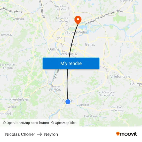 Nicolas Chorier to Neyron map