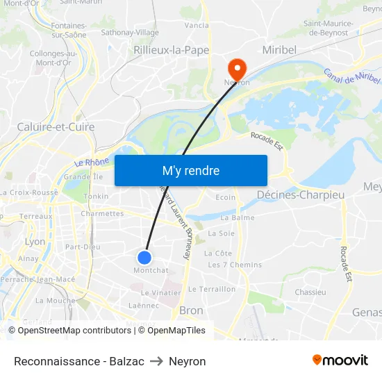 Reconnaissance - Balzac to Neyron map