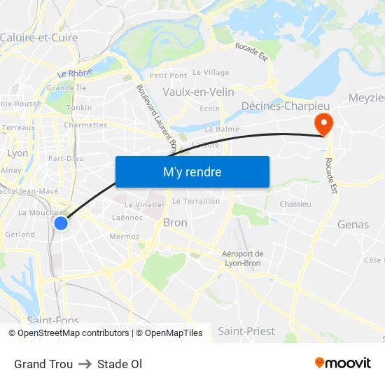Grand Trou to Stade Ol map