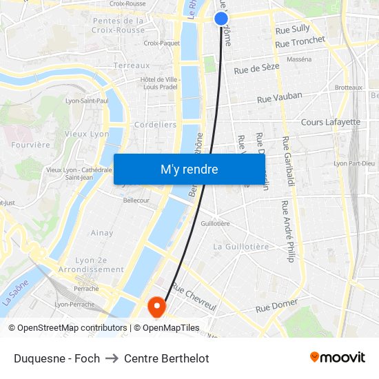 Duquesne - Foch to Centre Berthelot map