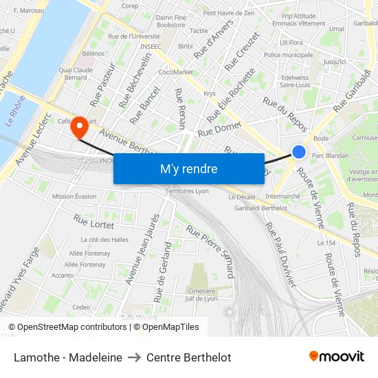 Lamothe - Madeleine to Centre Berthelot map