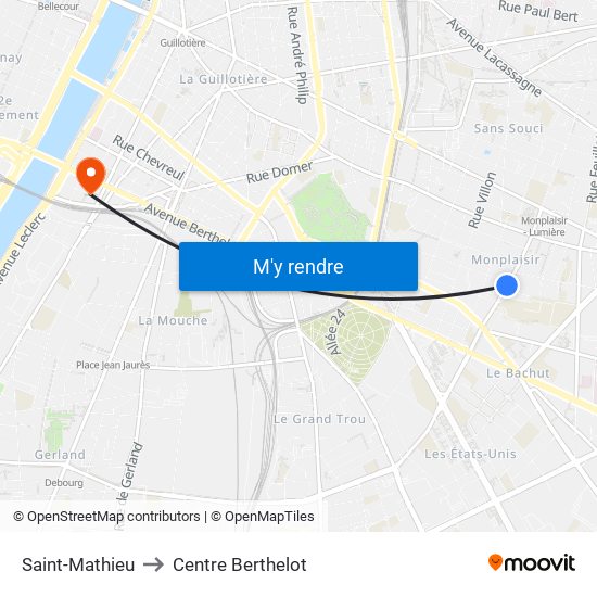 Saint-Mathieu to Centre Berthelot map