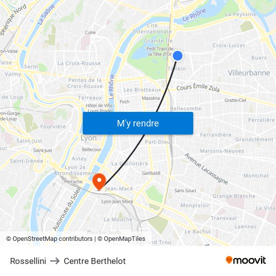 Rossellini to Centre Berthelot map