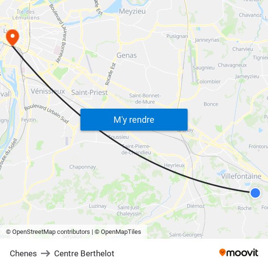 Chenes to Centre Berthelot map